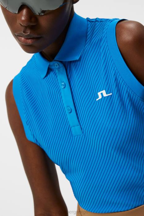 J.Lindeberg kvinner lale ermeløs topp strålende blå klær F8641514