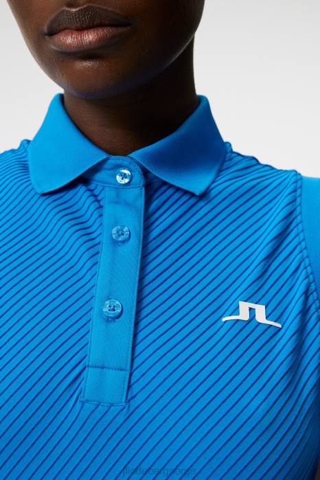 J.Lindeberg kvinner lale ermeløs topp strålende blå klær F8641514