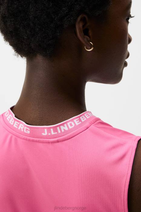 J.Lindeberg kvinner leya ermeløs topp azalea rosa klær F8641395