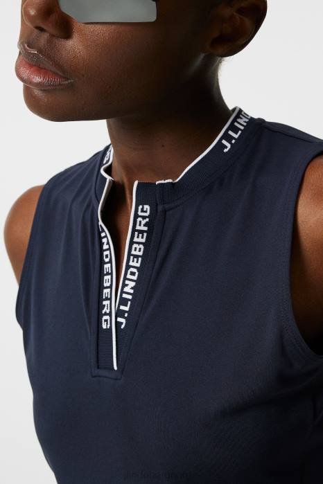 J.Lindeberg kvinner leya ermeløs topp marinen klær F8641476