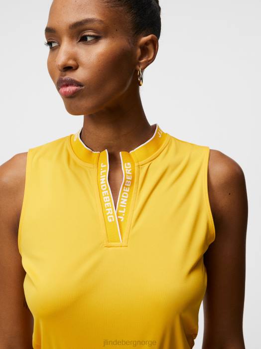J.Lindeberg kvinner leya ermeløs topp sitrus klær F8641475