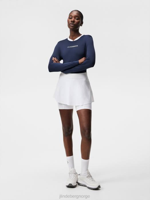 J.Lindeberg kvinner meja langermet topp marinen klær F8641421