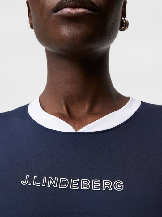 J.Lindeberg kvinner meja langermet topp marinen klær F8641421