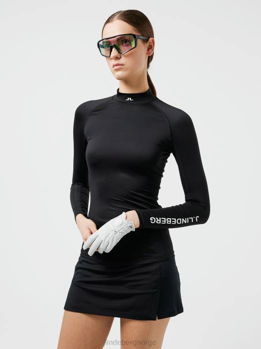 J.Lindeberg kvinner som en kompresjonstopp svart klær F8641550