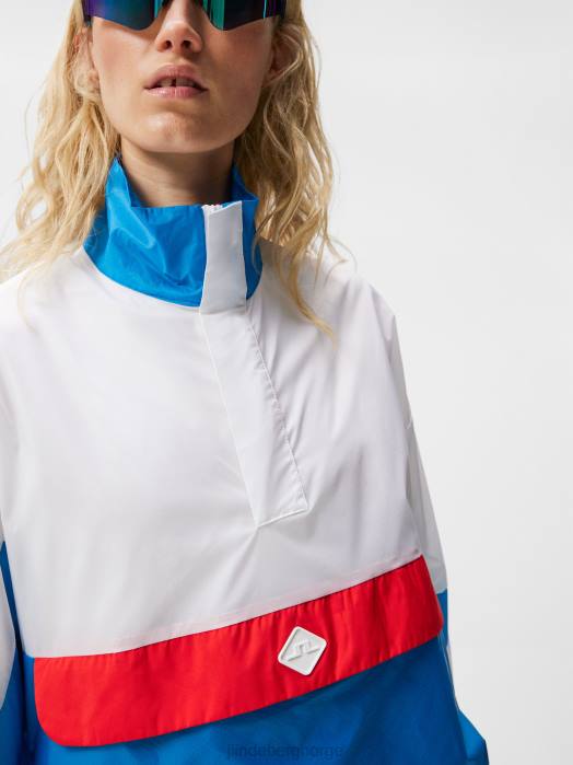 J.Lindeberg kvinner Brooklyn blokkerte anorakk hvit klær F8641925