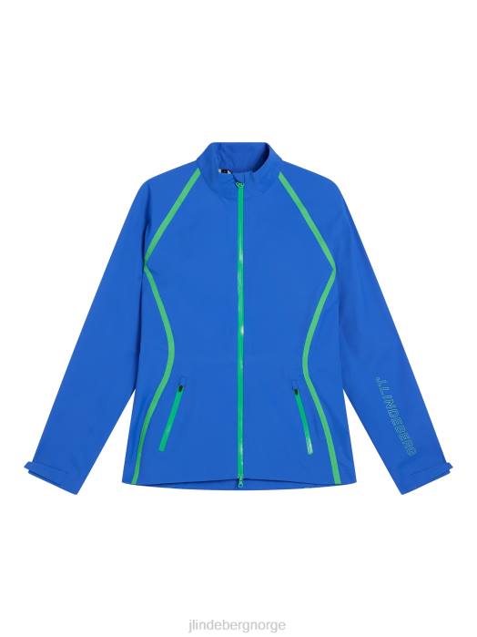 J.Lindeberg kvinner korall regnjakke blendende blå klær F8641916