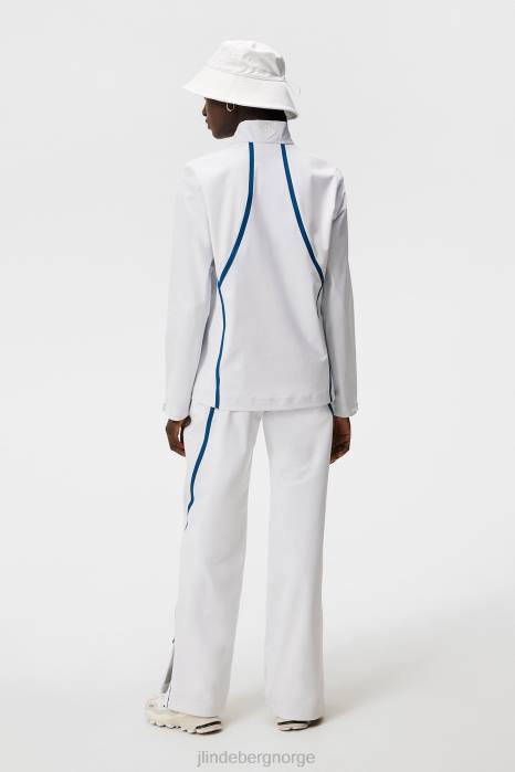 J.Lindeberg kvinner korall regnjakke hvit klær F8641917