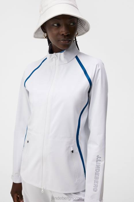 J.Lindeberg kvinner korall regnjakke hvit klær F8641917