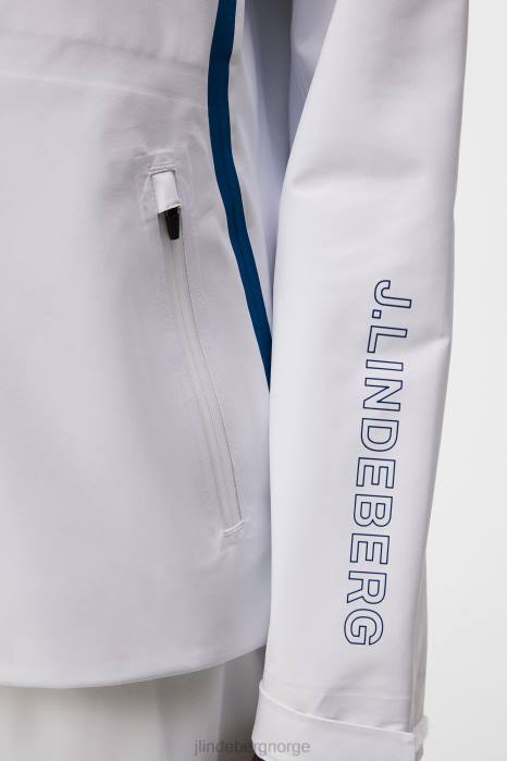 J.Lindeberg kvinner korall regnjakke hvit klær F8641917