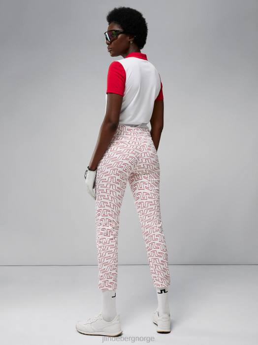 J.Lindeberg kvinner bukse med pia print bro swirl hvit klær F8642774