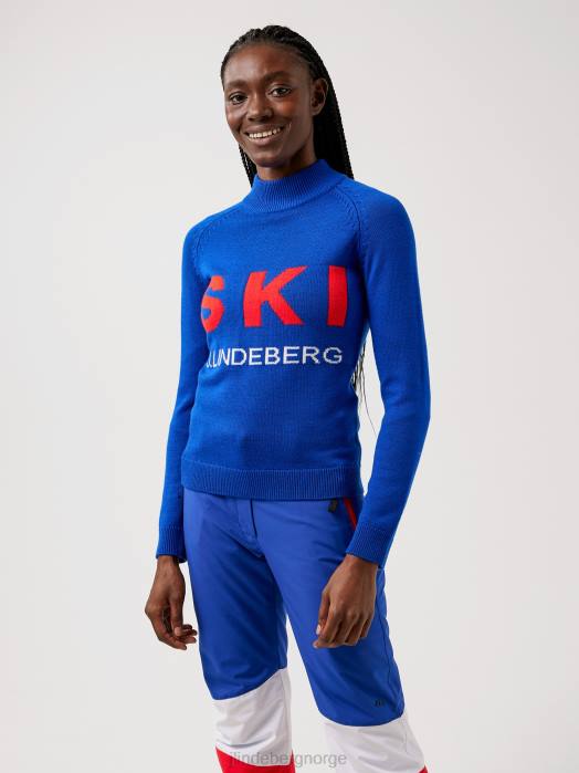 J.Lindeberg kvinner ada strikket skigenser spekter blått klær F8642838