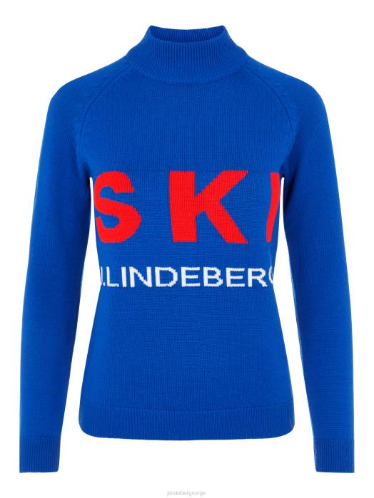J.Lindeberg kvinner ada strikket skigenser spekter blått klær F8642838