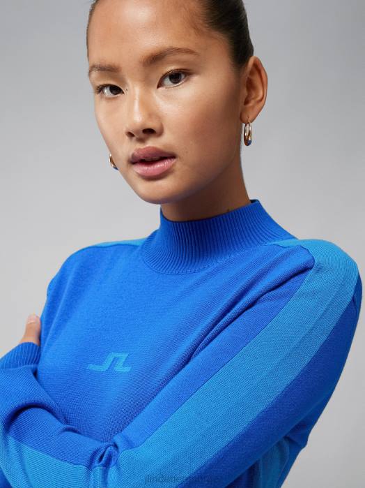 J.Lindeberg kvinner adia genser nautisk blå klær F8642828