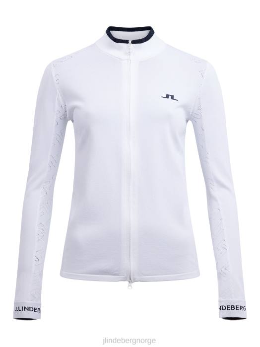 J.Lindeberg kvinner alma golf genser hvit klær F8642836