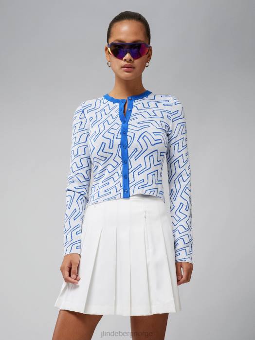 J.Lindeberg kvinner odessa cardigan bridge swirl nautisk blå klær F8642830