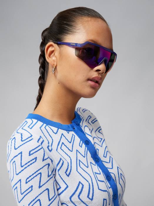 J.Lindeberg kvinner odessa cardigan bridge swirl nautisk blå klær F8642830