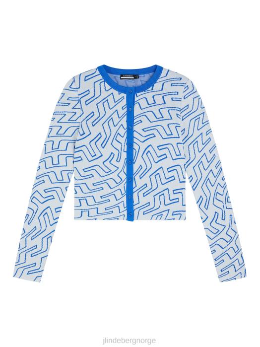 J.Lindeberg kvinner odessa cardigan bridge swirl nautisk blå klær F8642830
