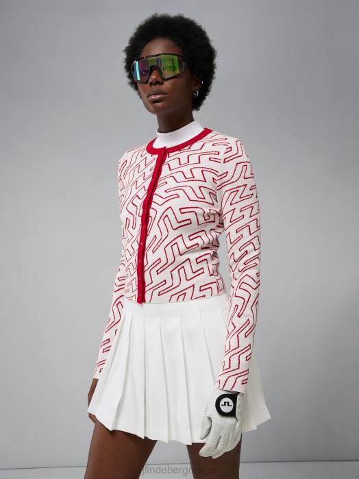 J.Lindeberg kvinner odessa cardigan bro swirl hvit klær F8642829