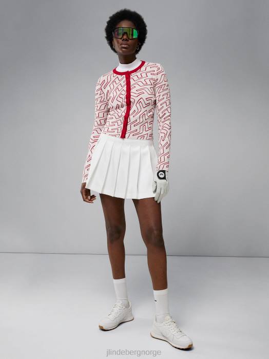 J.Lindeberg kvinner odessa cardigan bro swirl hvit klær F8642829