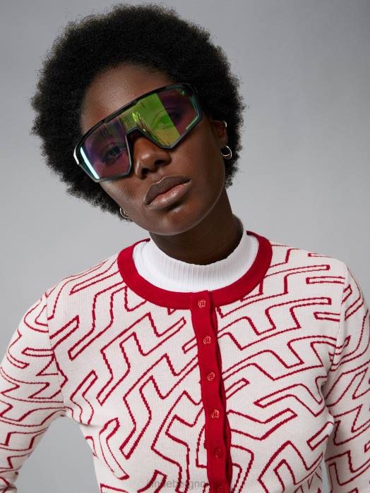 J.Lindeberg kvinner odessa cardigan bro swirl hvit klær F8642829