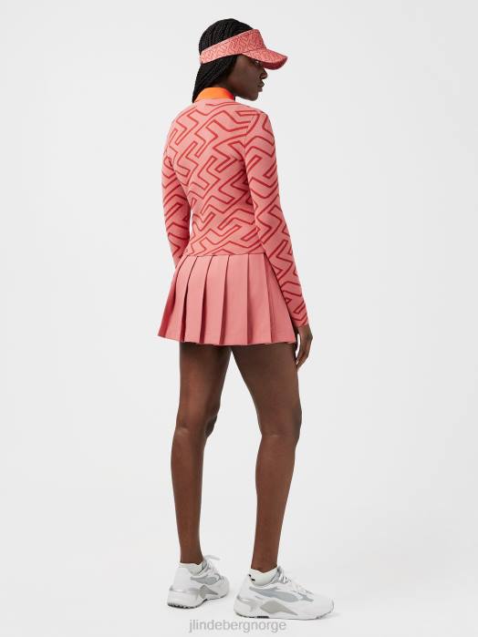 J.Lindeberg kvinner odessa golf cardigan falmet rosebromonogram klær F8642833