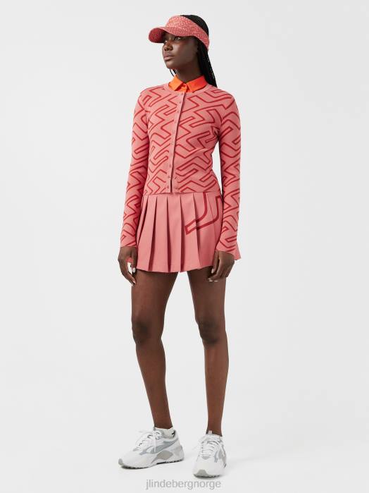 J.Lindeberg kvinner odessa golf cardigan falmet rosebromonogram klær F8642833