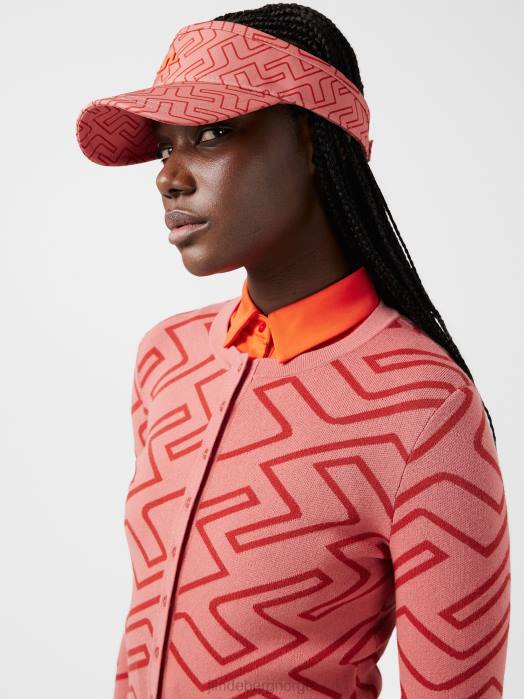 J.Lindeberg kvinner odessa golf cardigan falmet rosebromonogram klær F8642833