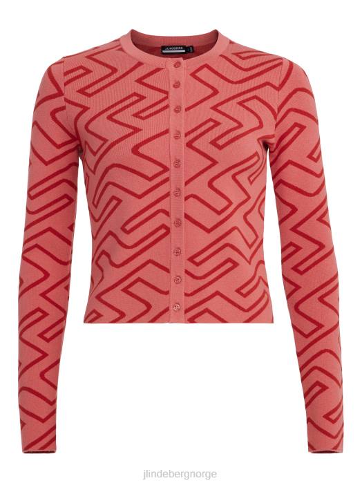 J.Lindeberg kvinner odessa golf cardigan falmet rosebromonogram klær F8642833