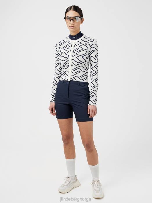 J.Lindeberg kvinner odessa golf cardigan marinebromonogram klær F8642832