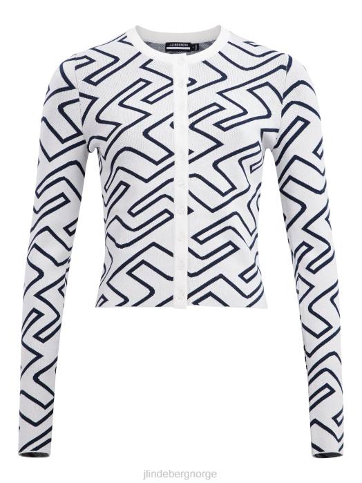 J.Lindeberg kvinner odessa golf cardigan marinebromonogram klær F8642832