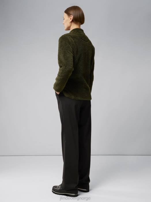 J.Lindeberg kvinner patricia pile fleecejakke Skoggrønn klær F8642815