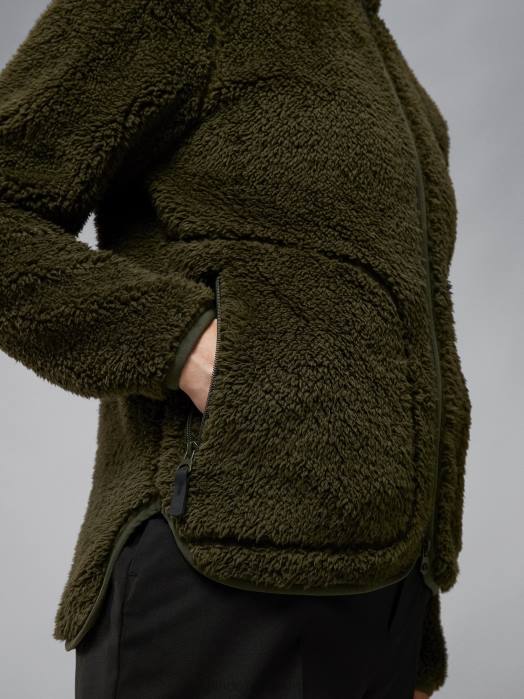 J.Lindeberg kvinner patricia pile fleecejakke Skoggrønn klær F8642815