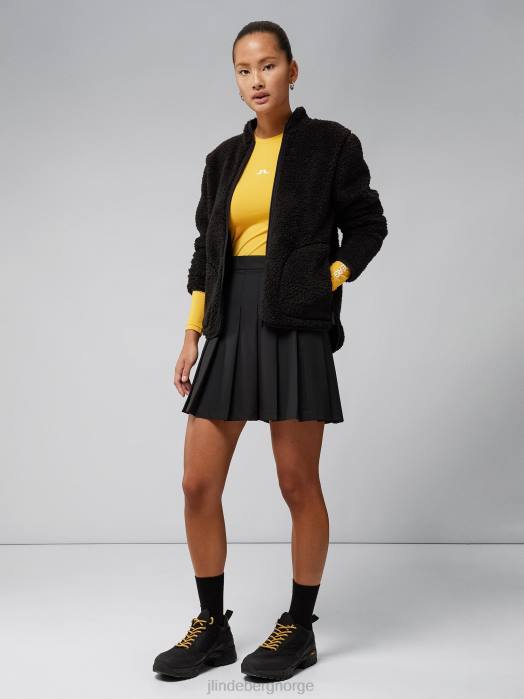 J.Lindeberg kvinner patricia pile fleecejakke svart klær F8642814