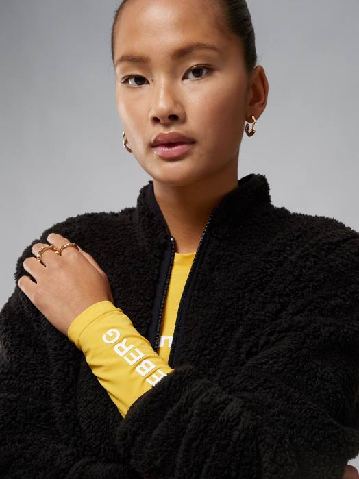 J.Lindeberg kvinner patricia pile fleecejakke svart klær F8642814