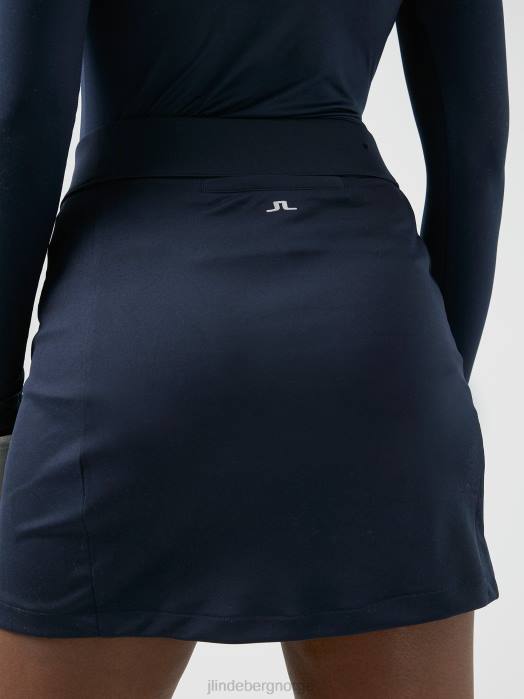 J.Lindeberg kvinner amelie golfskjørt marinen klær F8642713