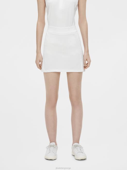 J.Lindeberg kvinner amelie mellomlangt skjørt hvit klær F8642745