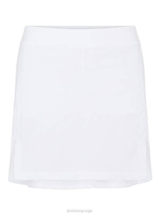 J.Lindeberg kvinner amelie mellomlangt skjørt hvit klær F8642745