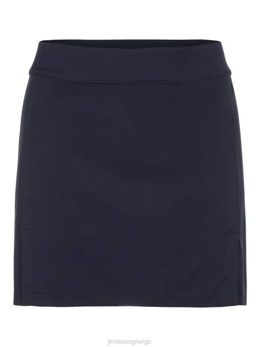 J.Lindeberg kvinner amelie mellomlangt skjørt marinen klær F8642746