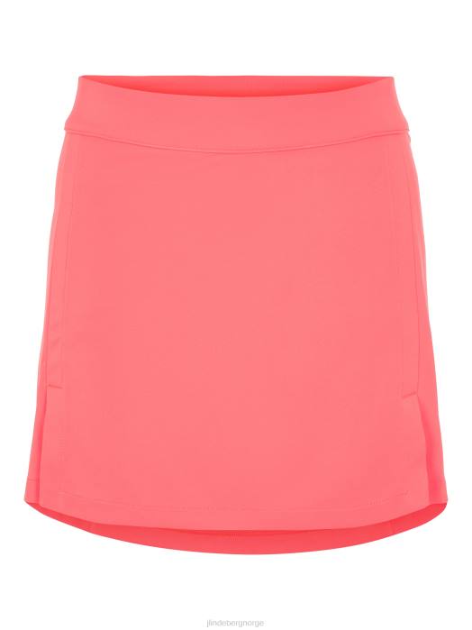 J.Lindeberg kvinner amelie mellomlangt skjørt tropiske koraller klær F8642749