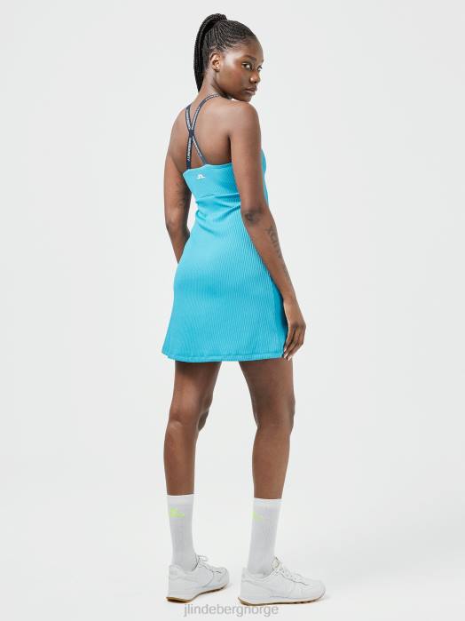 J.Lindeberg kvinner ariana kjole emalje blå klær F8642705