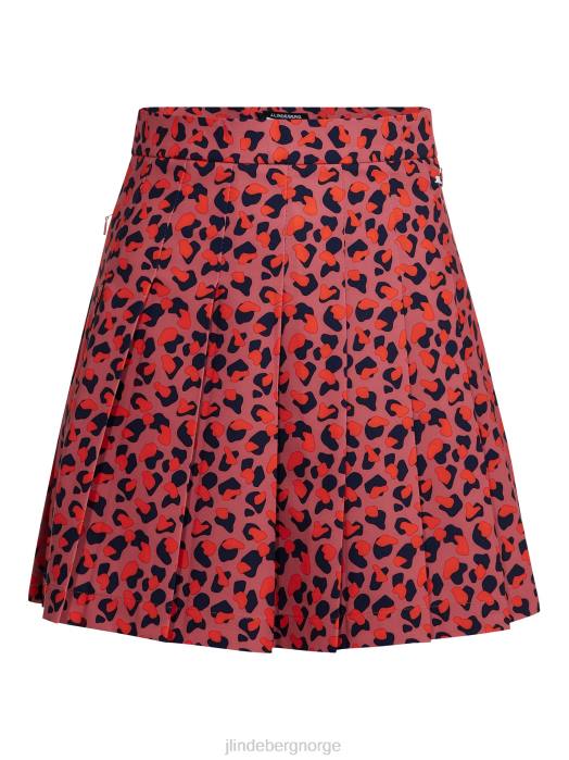 J.Lindeberg kvinner golfskjørt med adina-trykk falmet rosedyr klær F8642709