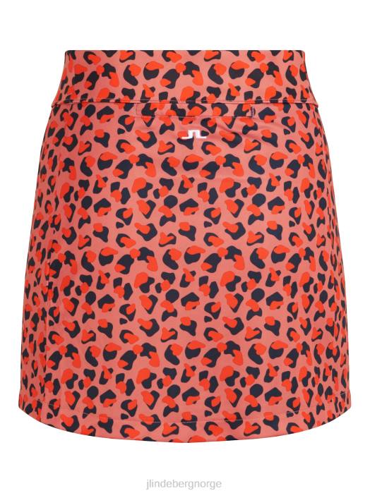 J.Lindeberg kvinner golfskjørt med amelietrykk falmet rosedyr klær F8642725