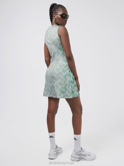 J.Lindeberg kvinner jillian 3d golfkjole grønt 3d-bromonogram klær F8642702