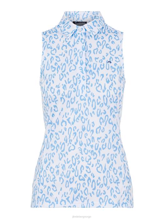 J.Lindeberg kvinner dena trykt golfpolo dyreblått trykk klær F8642646