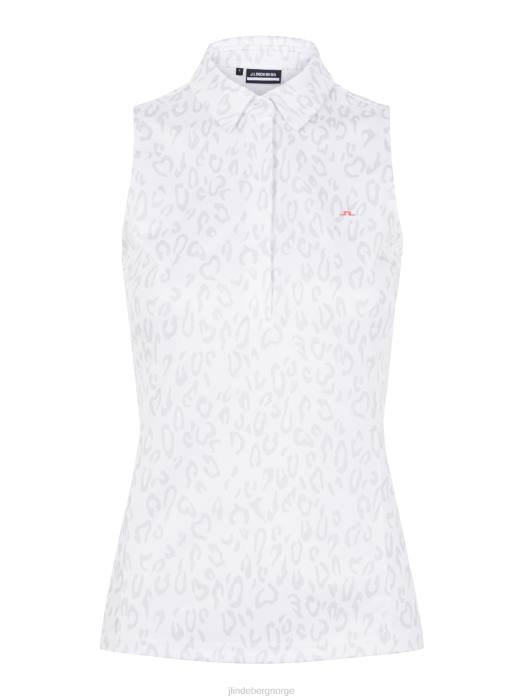 J.Lindeberg kvinner dena trykt golfpolo dyregrått trykk klær F8642647