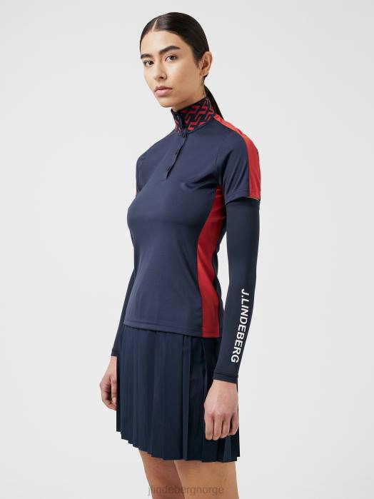 J.Lindeberg kvinner pip golfpolo marinen klær F8642636