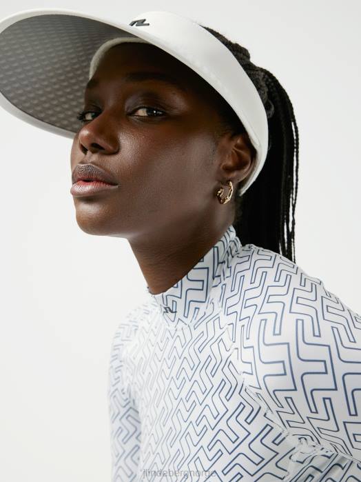 J.Lindeberg kvinner asa trykk komprimering topp marinebromonogram klær F8642627