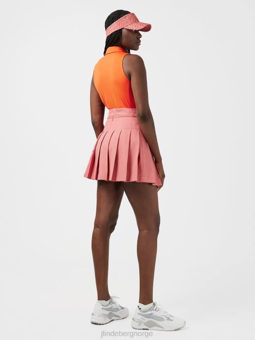 J.Lindeberg kvinner dena ermeløs golftopp mandarin tango klær F8642623