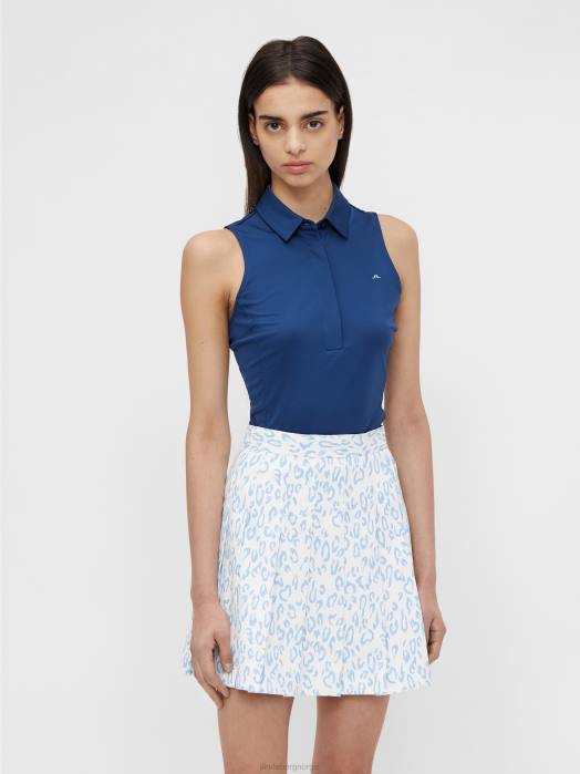 J.Lindeberg kvinner dena ermeløs golftopp midnatt blå klær F8642653