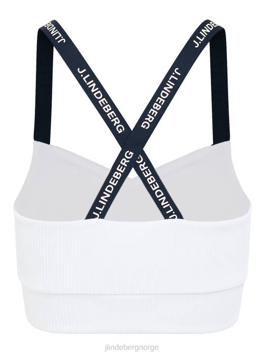 J.Lindeberg kvinner mika golftopp hvit klær F8642605